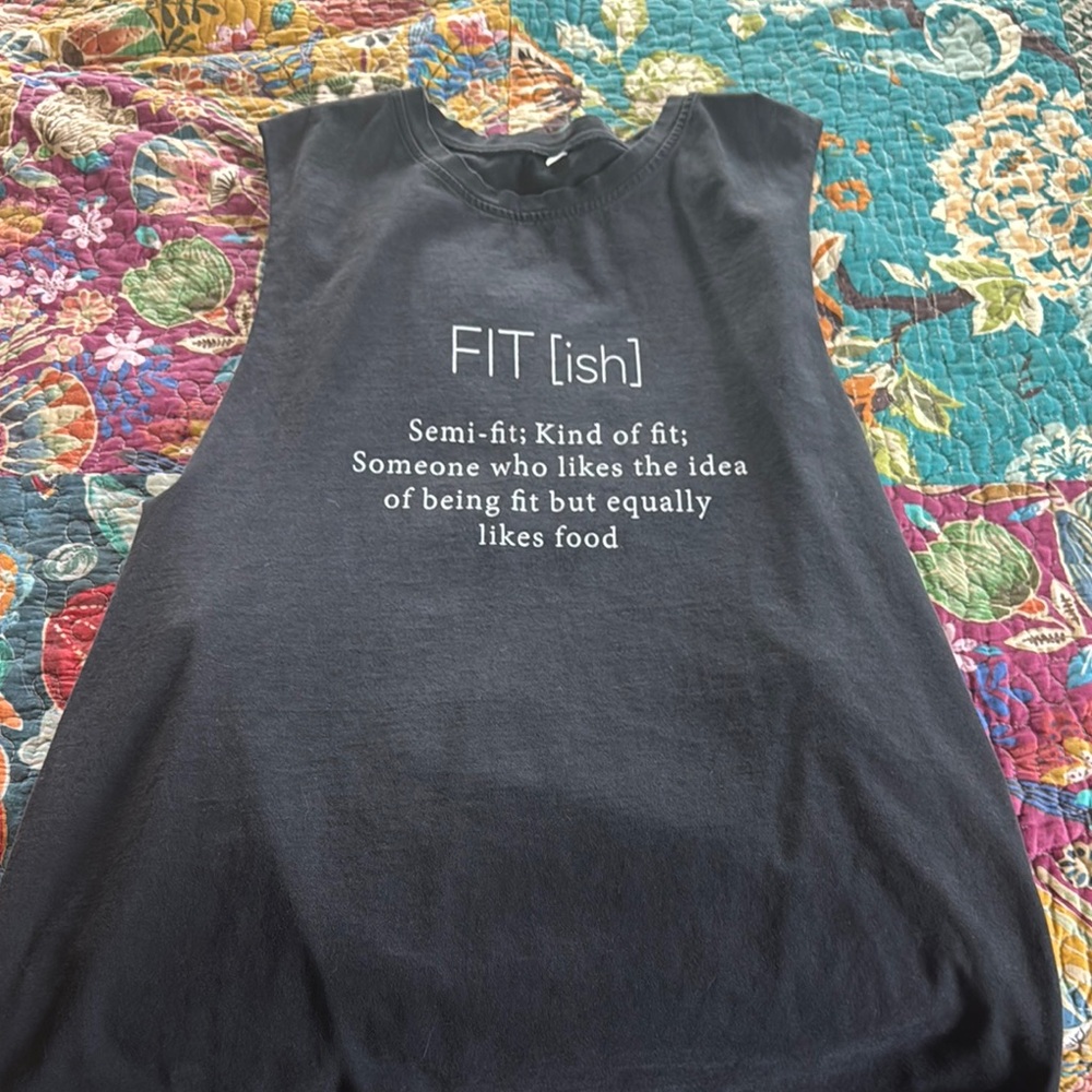 Black Sleeveless Graphic Tee
